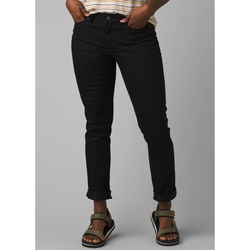 New NWT Womens 8 Short Prana Kayla Jeans Denim Black Out Stretch 29 X 30 Dark